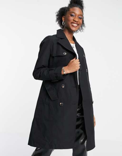 Asos trench coat clearance black