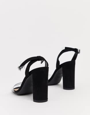 clear strap heels in store