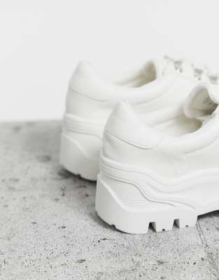white platform trainers new look