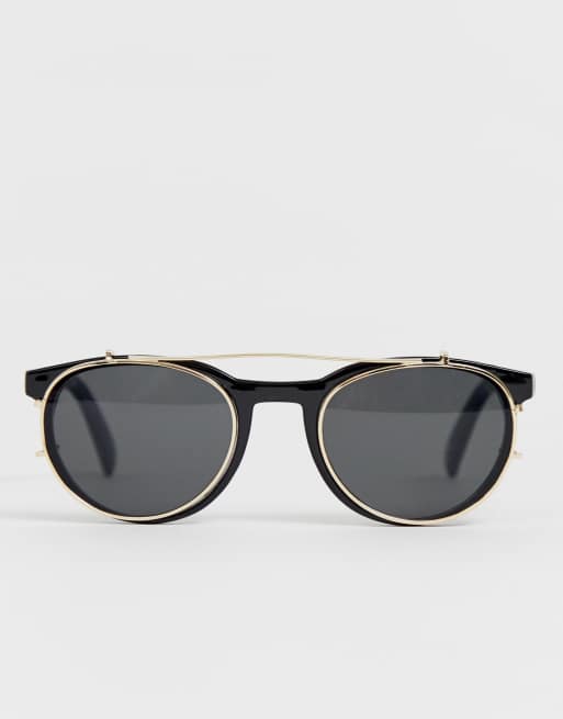 New Look clip on lens sunglasses in black