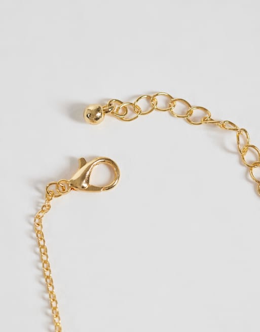 New Look clover flower gold plated bracelet in gold , 3 of 3