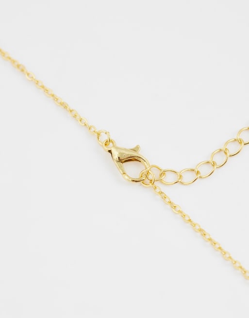 New Look clover flower gold plated necklace in gold , 3 of 4