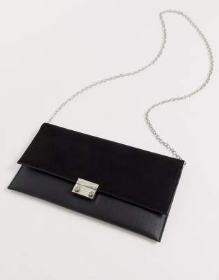 new look black clutch bag