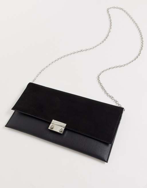 New look cheap black clutch bag