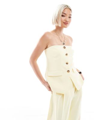 New Look New Look co-ord bandeau waistcoat in yellow