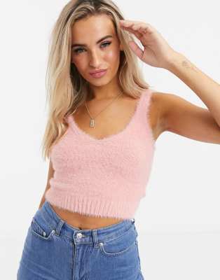 pink fluffy bralette