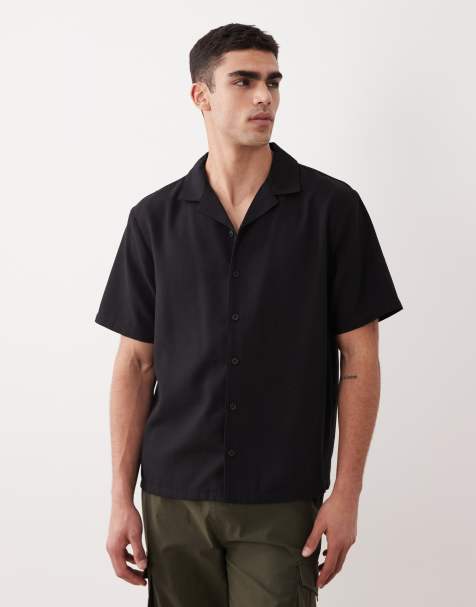 New Look co-ord linen look boxy shirt in black - view 1