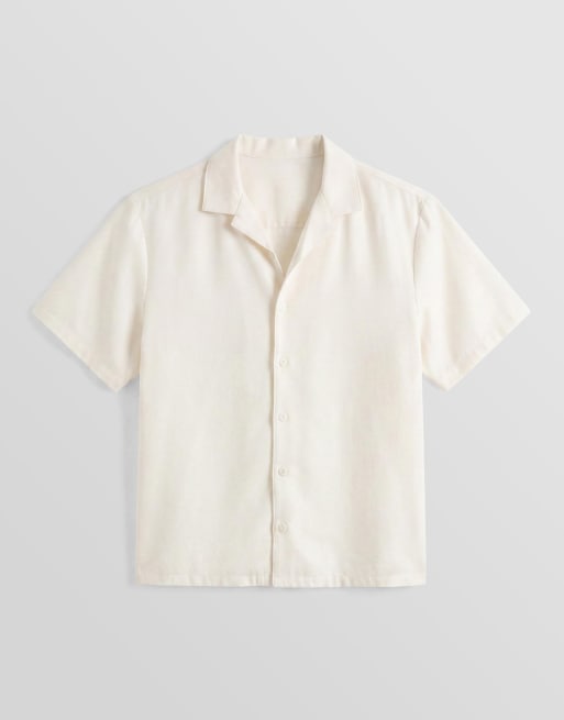 New Look co-ord linen look boxy shirt in off white , 6 of 9