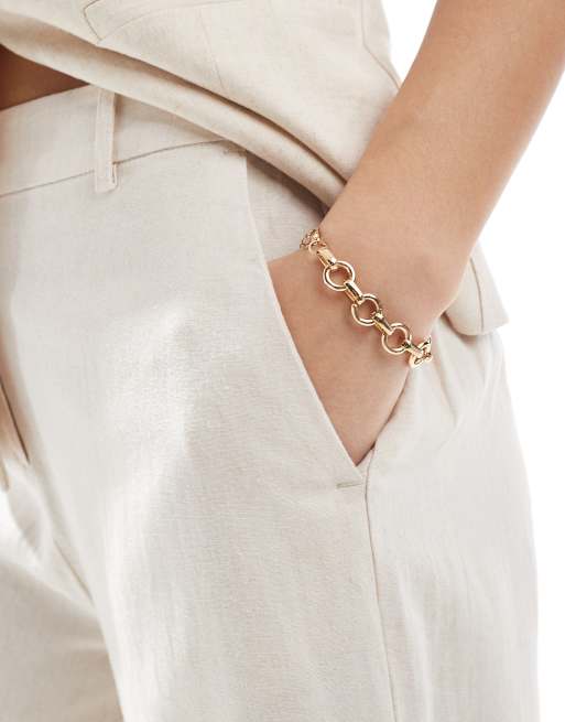New Look co-ord linen wide leg trousers in stone, 2 of 5