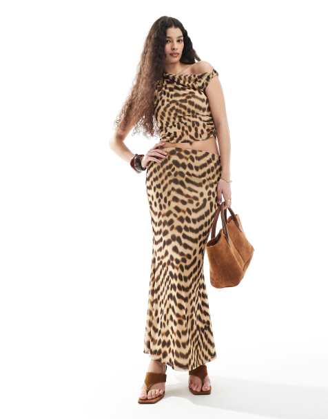 New Look co-ord midi skirt in leopard print - view 1