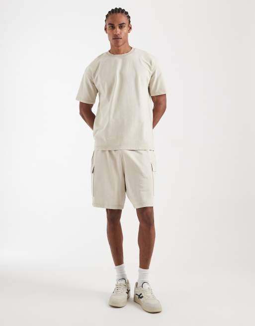 New Look co-ord oversized washed t-shirt in stone, 2 of 5