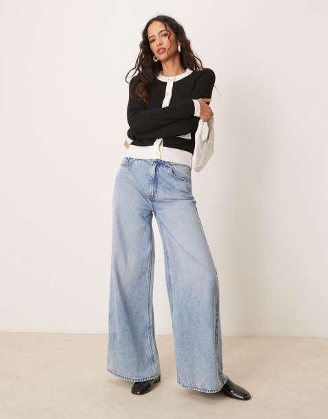 New Look - Co-ord set van gebreid hemdje en vest met een gekleurd randje in zwart - view 1