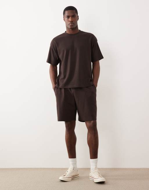 New Look co-ord side panel jersey short in brown, 2 of 5