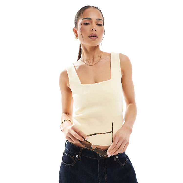 New Look co-ord square neck vest in yellow | ASOS