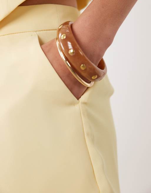 New Look co-ord tailored short in yellow, 3 of 5