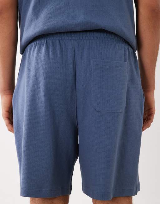 New Look co-ord textured pull on short in dark blue, 5 of 5