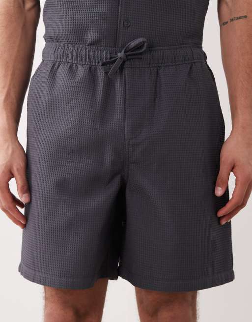 New Look co-ord waffle shorts in grey, 5 of 5