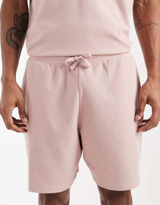 New Look co-ord waffle shorts in pink, 4 of 5