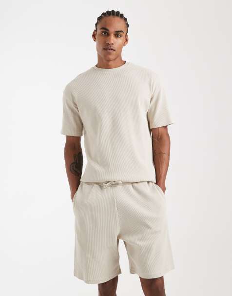 New Look co-ord waffle shorts in stone - view 1