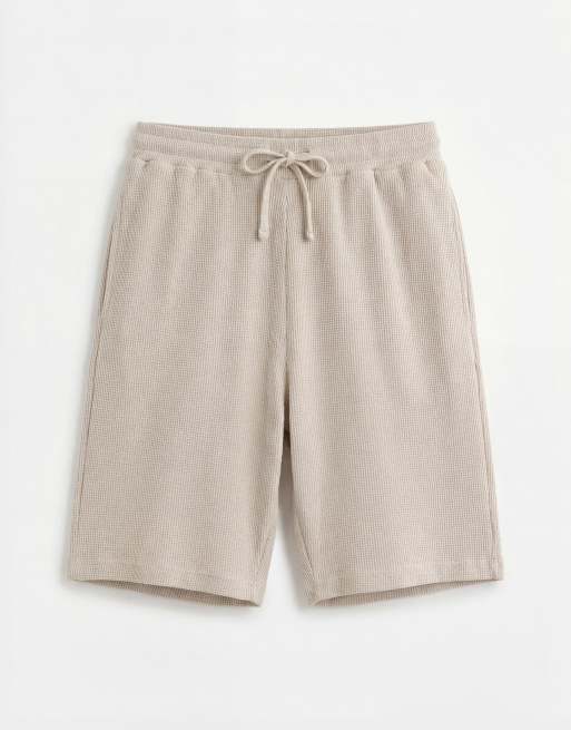 New Look co-ord waffle shorts in stone, 6 of 9