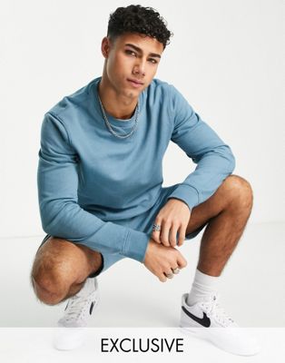 New Look co-ord washed sweat in mid blue