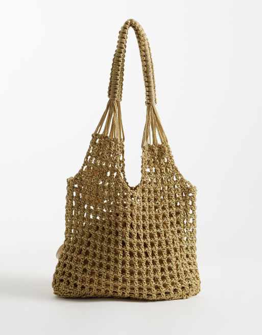 New Look coastal shell detail grab bag in stone, 4 of 4