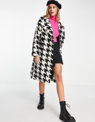 New Look coat in dogtooth pattern | ASOS