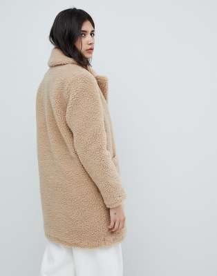 new look white teddy jacket