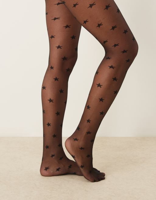 Collants Fins Noirs Les Stars De Minuit - Motif Naja, Taille M, 15 Deniers, Neufs