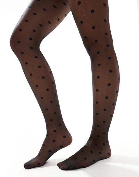 New Look - Collants à pois - Noir - view 1