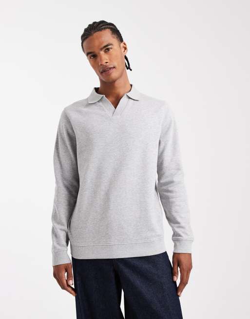 New Look collared sweatshirt in heather gray
