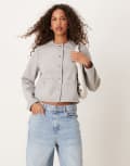 [New Look] New Look collarless button down jacket in grey 10 Light Grey