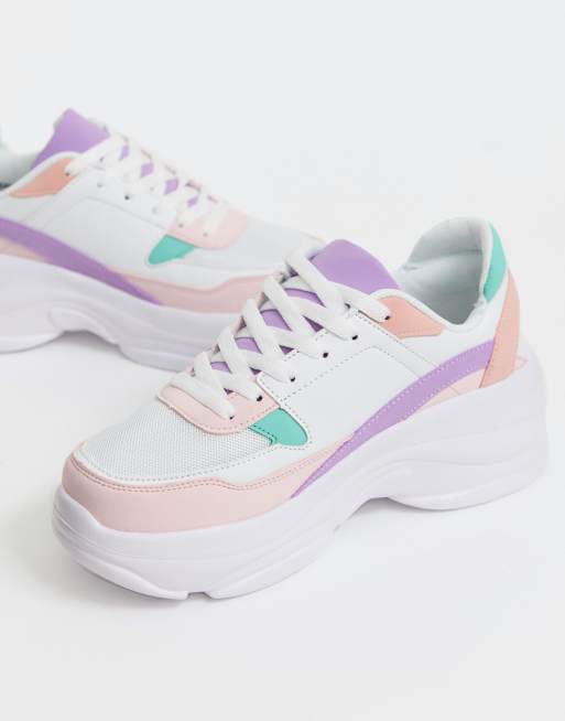 Color block chunky sneakers 2025