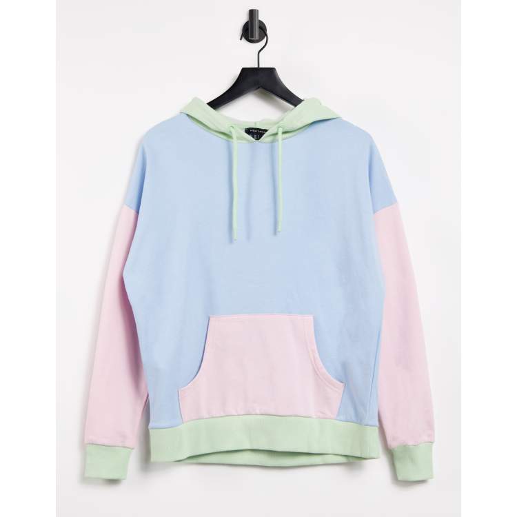 PatternCabin Pastel Color Block Hoodie