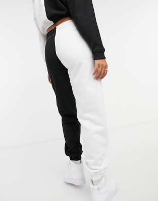 black and white colorblock sweatpants