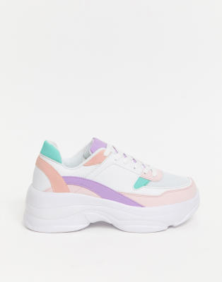 multi coloured chunky trainers