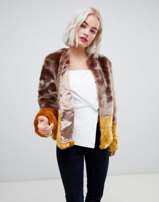 new look girls faux fur coat
