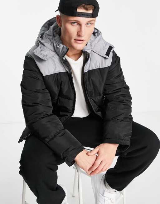 New look colour block puffer hotsell