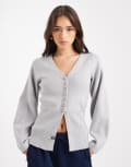 [New Look] New Look compact cardigan in light grey 8 Light grey