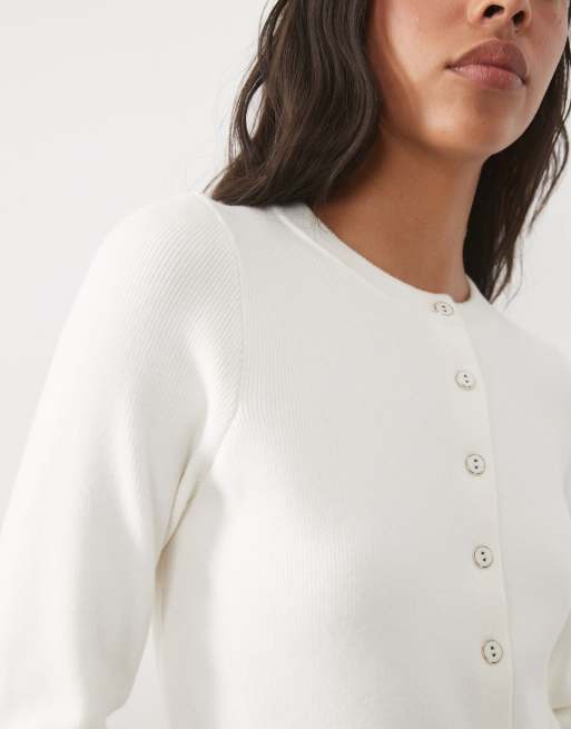 New Look compact gebreid vest in crème, 3 van 4