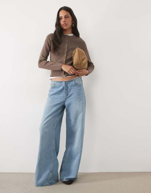 New Look compact knit cardigan in mink brown, 2 of 4