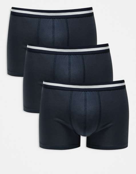 New Look - Confezione da 3 boxer blu navy con righe - view 1