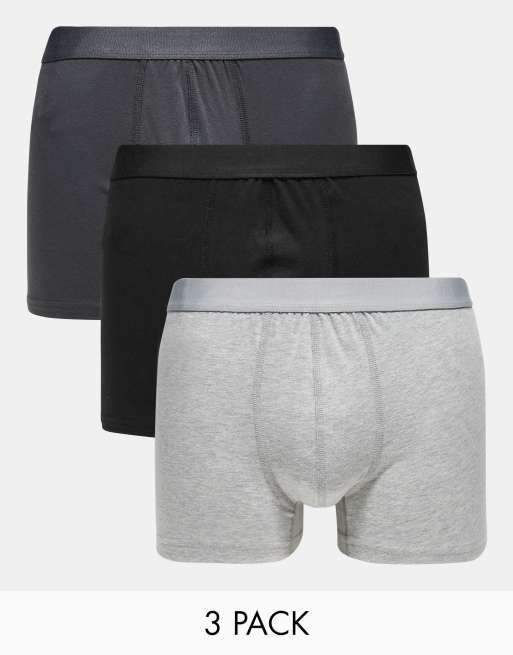 New Look - Confezione da 3 boxer grigi multicolore