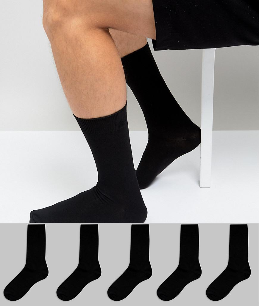 New Look - Confezione da 5 calzini neri-Nero