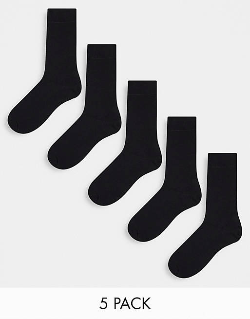 Confezione da 5 paia di calzini neri Asos Donna Abbigliamento Intimo Collant 