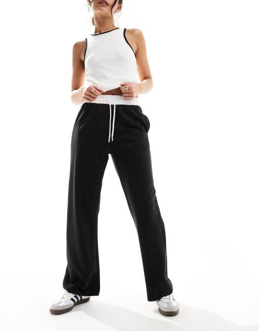  New Look contrast band jogger in black