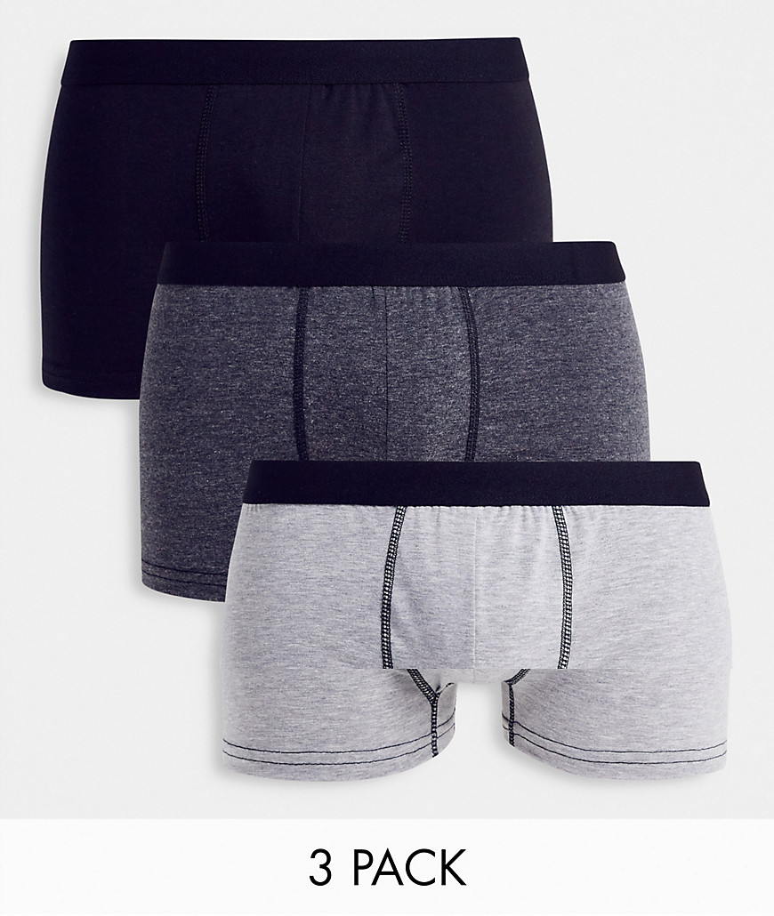 New Look contrast waistband trunks in mono gray-Multi