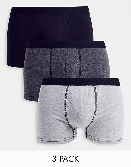 New Look contrast waistband trunks in mono grey