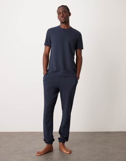 New Look - Coordinato da casa in tessuto a nido d'ape color blu navy