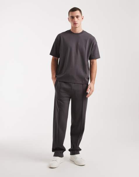 New Look - Coordinato grigio scuro con T-shirt oversize squadrata e joggers - view 1